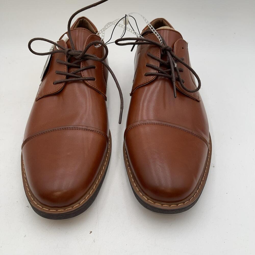 Nunn Bush Dress Derby Shoes Mens Brown Synthetic Cap Toe Lace Up Size 11